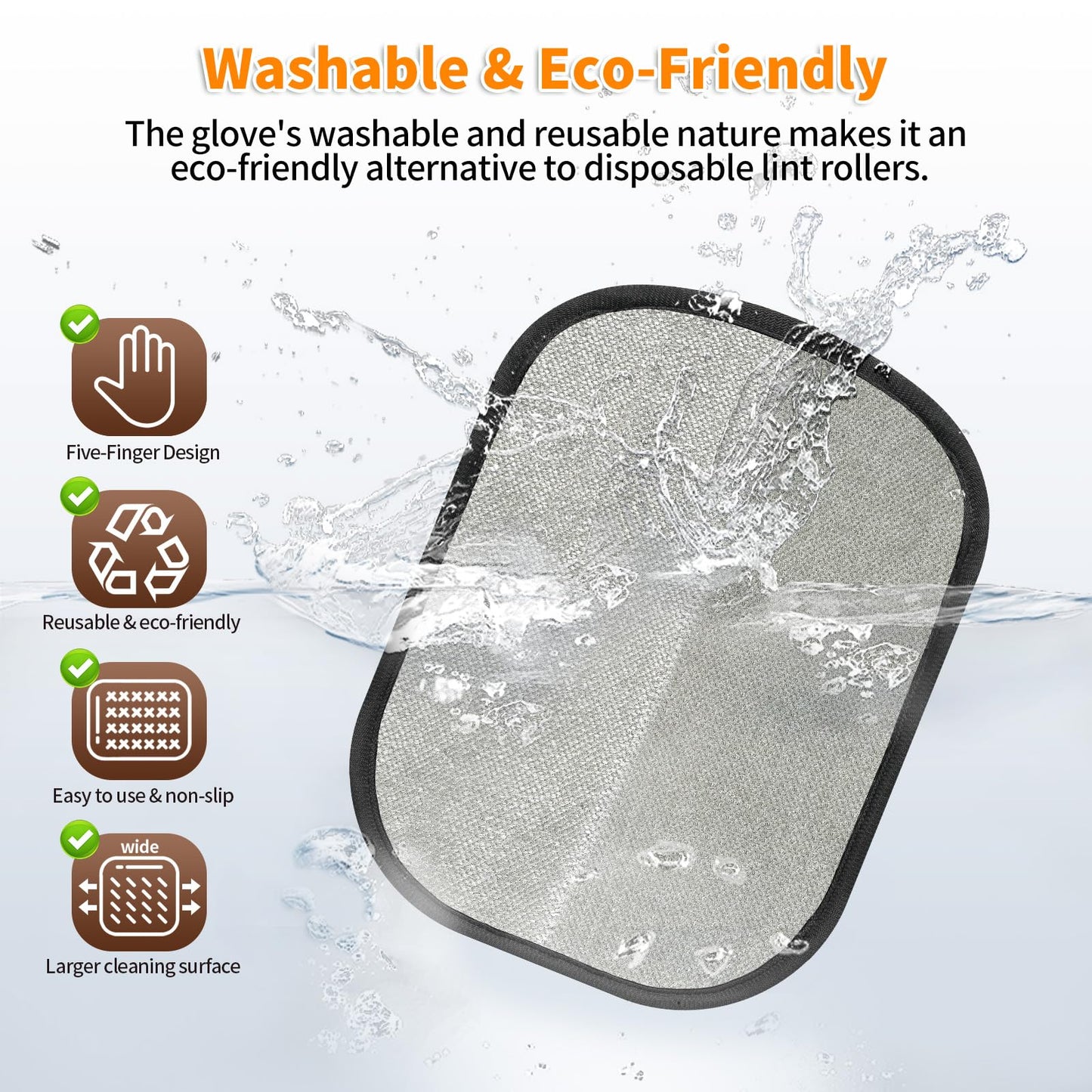 Pet Hair Removal Glove for Cats & Dogs (Pack of 2)